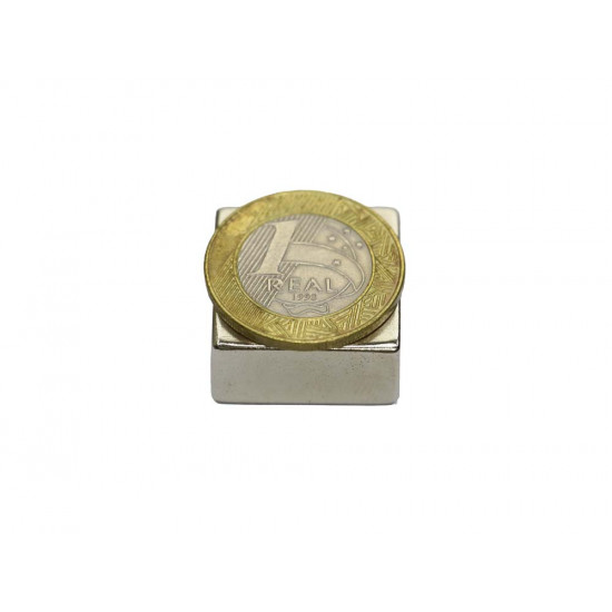 Ímã de neodímio bloco 25,4 x 25,4 x 12,7 mm - N42